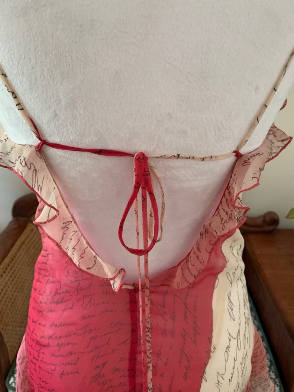 SOLD Rare Vintage 2004 Victoria’s Secret Script Print Ruffle Slip Babydoll XS - Picture 4 of 10